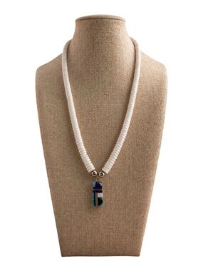 Zuni Heishi Bead and inlay pendant necklace
